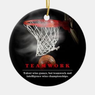 Teamwork Basketball Motivational Inspirational Ceramic Tree Decoration
