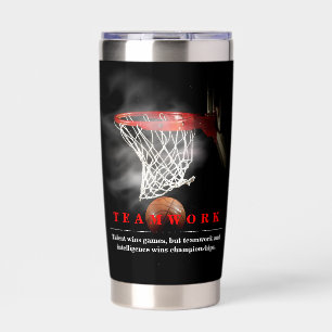 Teamwork Basketball Motivational Inspirational Insulated Tumbler