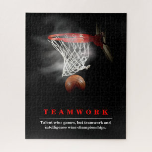Teamwork Basketball Motivational Inspirational Jigsaw Puzzle
