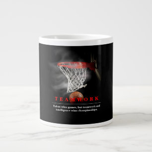 Teamwork Basketball Motivational Inspirational Large Coffee Mug