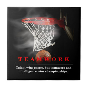 Teamwork Basketball Motivational Inspirational Tile