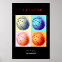 Teamwork Basketball Motivational Sport Pop Art