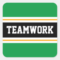 TEAMWORK Bright Green Black White Racing Stripes