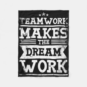 Teamwork Makes The Dream Work Design For A Lacross Fleece Blanket