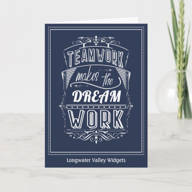 Teamwork Makes The Dream Work Thank You Card (Front)