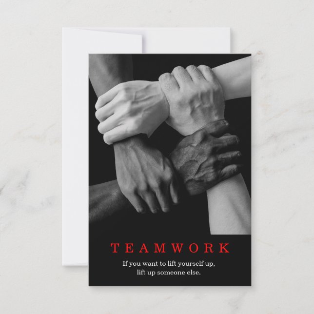 Teamwork Motivational Inspirational Quote Hands (Front)