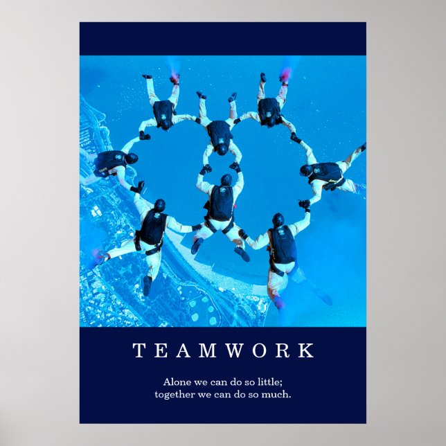 Teamwork Motivational Inspirational Quote Poster (Front)