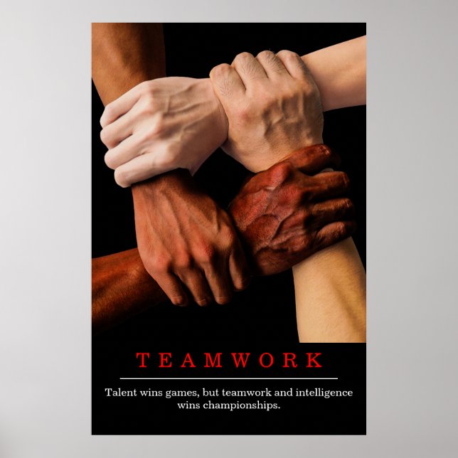 Teamwork Motivational Inspirational Quote Poster (Front)