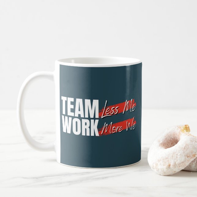 Teamwork Motivational Office Corporate Gift Coffee Mug (With Donut)