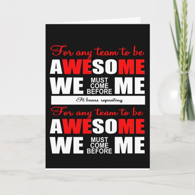 teamwork motivational quote card (Front)