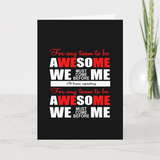 teamwork motivational quote card (Front)