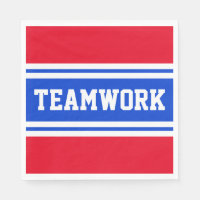 TEAMWORK Patriotic Bright Red White Blue Stripes
