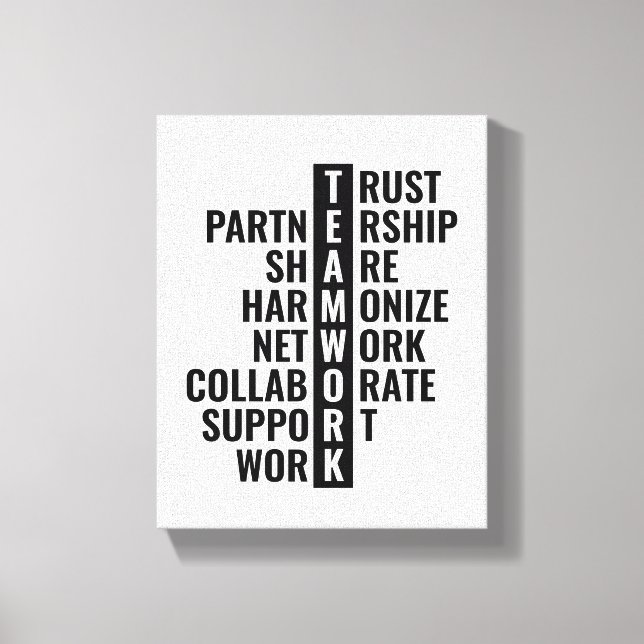 Teamwork Quote for Office and Home Wall Art  (Front)