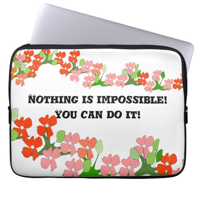 Teamwork Red Flowers Electronics Bag (Front)