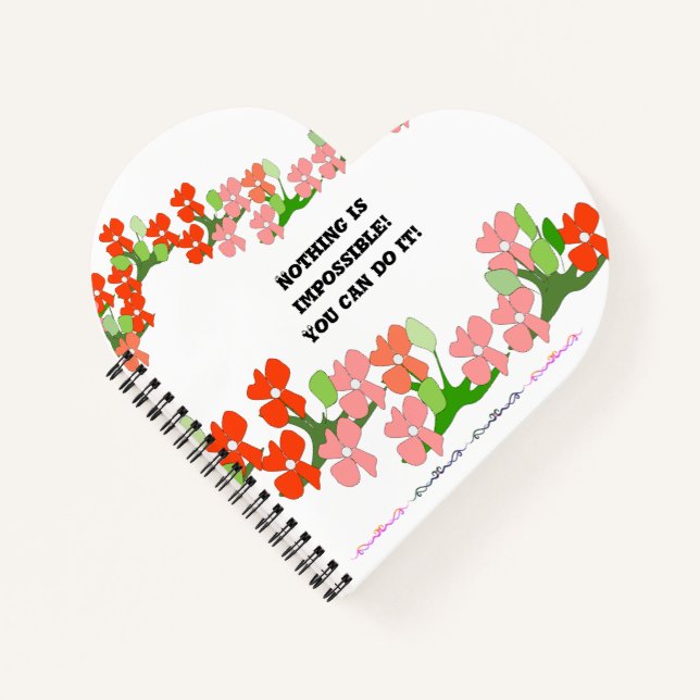 Teamwork Red Flowers Notebook (Front)