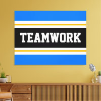 TEAMWORK Sporty Bright Blue Black Racing Stripes