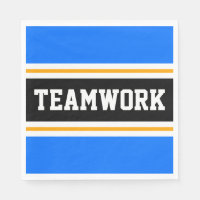 TEAMWORK Sporty Bright Blue Black Yellow Stripes