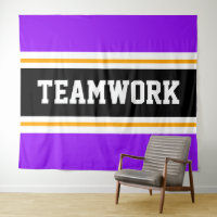 TEAMWORK Sporty Purple Black White Racing Stripes