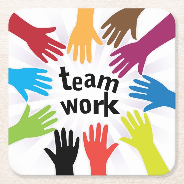 TeamWork Square Paper Coaster (Front)