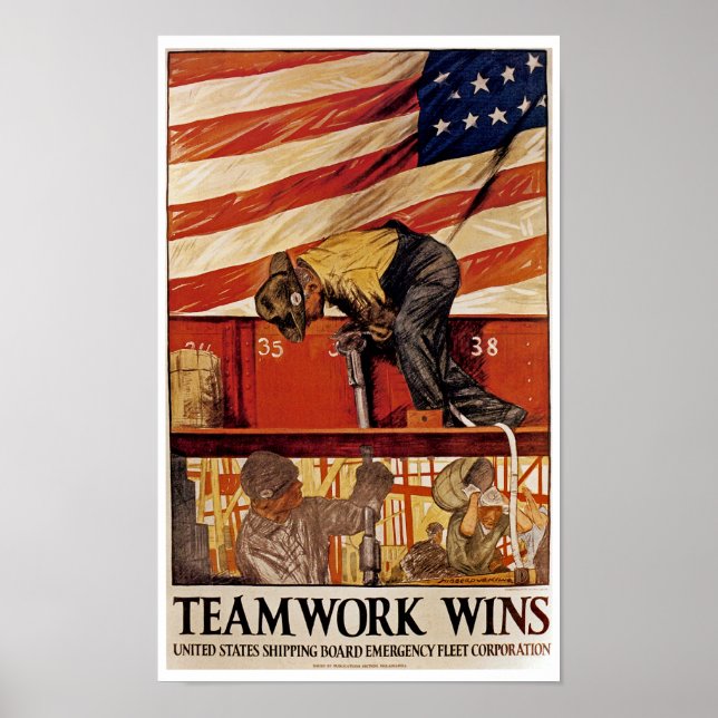 Teamwork Wins Poster (Front)