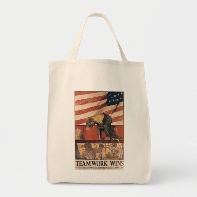 Teamwork Wins Tote Bag (Front)