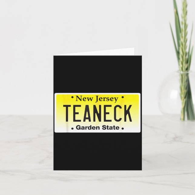 Teaneck New Jersey Hometown Nj License Plate Graph Card (Front)