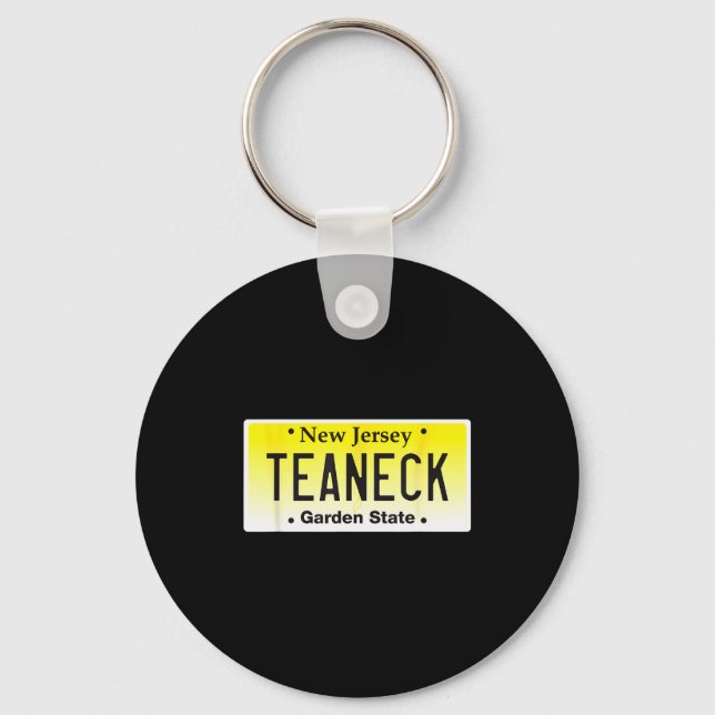 Teaneck New Jersey Hometown Nj License Plate Graph Key Ring (Front)