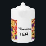 TeaPot<br><div class="desc">Our Fruit Medley Tea Pot design,  featuring a colourful array of juicy grapes,  crisp apples,  sweet cherries,  refreshing watermelons,  and exotic pomegranates. This design will brighten up your kitchen and add a fun twist to your tea time routine.</div>