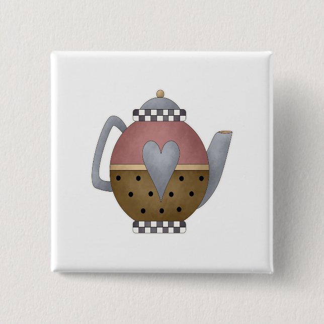 Teapot 15 Cm Square Badge (Front)