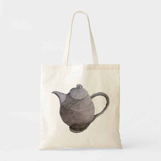 Teapot art illustration kitchen art tote bag (Front)