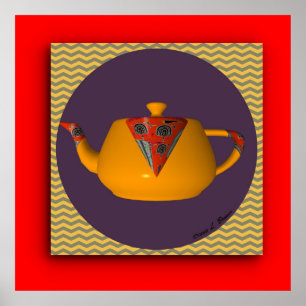Teapot Art Kitchen Restaurant Cafe Tea Time  Poster