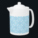 Teapot-Blue Tile<br><div class="desc">This teapot is shown in white with a lovely faux blue tile print.
Medium size shown.
Customise this item or buy as is.
Stock Print
freepik.com</div>