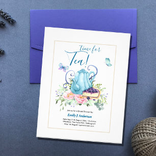 Teapot Bridal Shower Teatime Afternoon Tea Invites Flyer