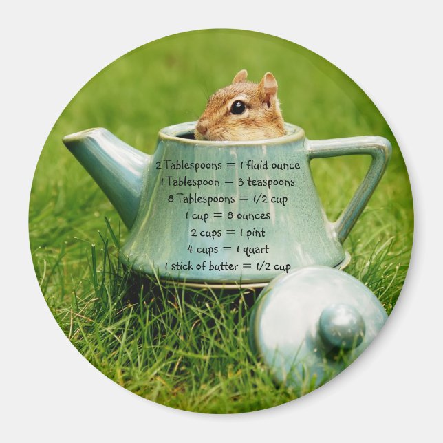 Teapot Chipmunk Measurement Equivalents Magnet (Front)