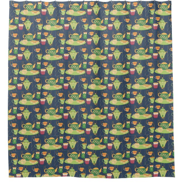 TEAPOT COLLECTION SHOWER CURTAIN (Front)