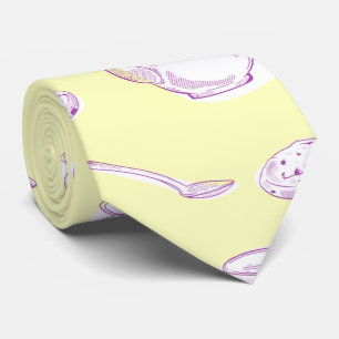 Teapot, cup and saucer pattern tie