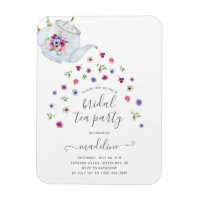 Teapot Floral Bridal Shower Tea Party Invitation