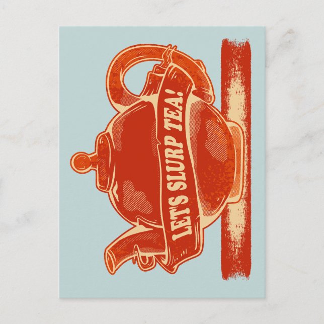 Teapot Funny Drinking Tea Postcard (Front)