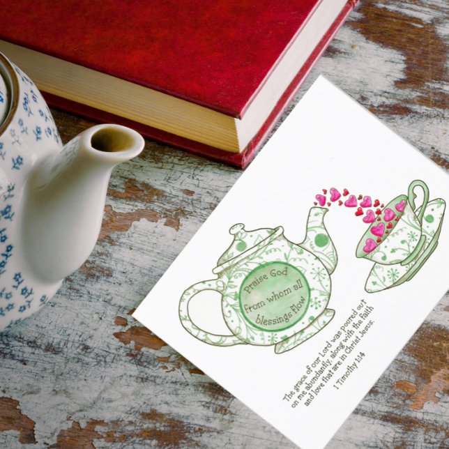 Teapot Grace and Blessings  Inspirational Postcard (Creator Uploaded)