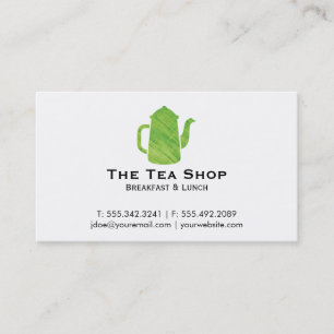 Teapot   Green Texture 2 Business Card