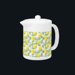 Teapot-Lemons<br><div class="desc">This Teapot is shown in white with a lovely lemons print.
Small size shown.
Customise this item or buy as is.</div>
