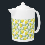 Teapot-Lemons<br><div class="desc">This Teapot is shown in white with a lovely lemons print.
Medium size shown.
Customise this item or buy as is.</div>