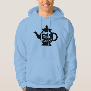 Teapot - More tea Vicar? - Black and White Hoodie