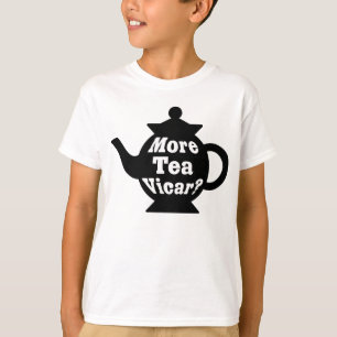 Teapot - More tea Vicar? - Black and White T-Shirt
