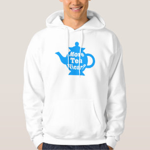 Teapot - More tea Vicar? - Mid Blue and White Hoodie