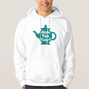 Teapot - More tea Vicar? - Teal and White Hoodie