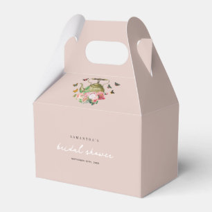 Teapot Party Pink Floral Butterflies Bridal Shower Favour Box
