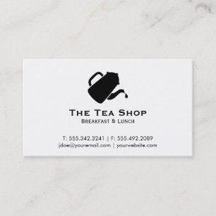 Teapot Pour (black) Business Card