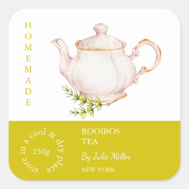 Teapot Rooibos Tea Label (Front)