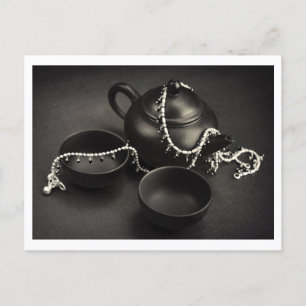 Teapot & Silver Jewellery, Tea house / art decor Postcard